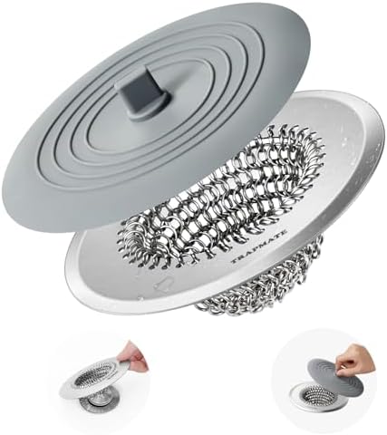 Shower Drain Cover Bathtub Stopper, 4.4" Hair Catcher for Bath, Tub & Sink by TRAPMATE