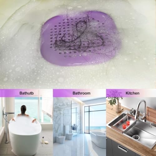Bovinde Hair Drain Catcher,Square Cover for Shower 2 Pack (Purple) - Image 6