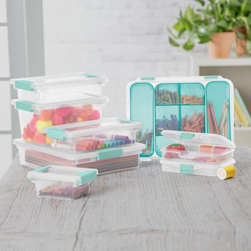 Sterilite Clip Box, Stackable Clear Plastic Bins- Small, 24-Pack - Image 4