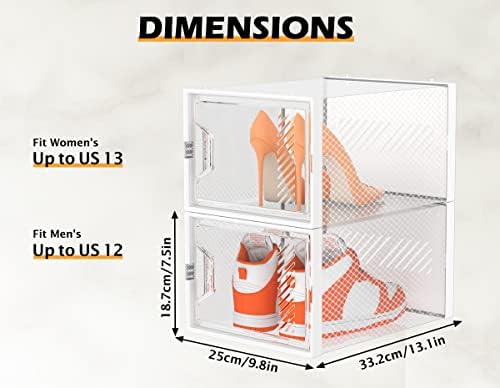 SIMPDIY XL Clear Shoe Storage Boxes, Stackable Shoe Organizer for Closet - Image 3