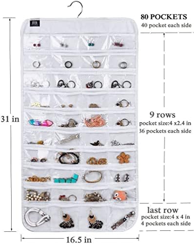 BB Brotrade Hanging Jewelry Organizer,Accessories Organizer,80 Pocket Organizer for Holding Jewelries - Image 6