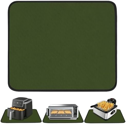 TOHONFOO Heat Resistant Mats for Countertop & Air Fryer, 14x12 in, Green by TOHONFOO