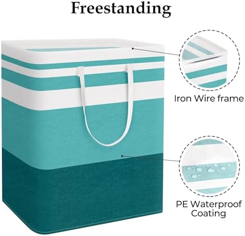 StorageRight Laundry Basket Hamper, 125L Collapsible Clothes Storage, Green - Image 3