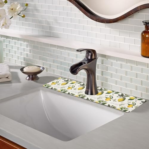 Sink Faucet Absorbing Mat, 2 Pack Drying Mat Around Faucet Sink Splash Guard Behind Faucet Sinkmat For Kitchen Bathroom Island Rv 24 * 5.5 Inch (60 * 14 cm) - Image 3