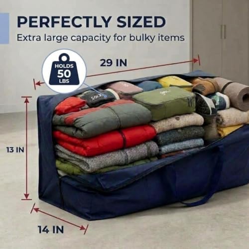 BOX USA 6-Pack Moving Bags with Strong Handles & Zippers - Heavy Duty Extra Large Packing Bags for Storage, Moving Boxes, Dorm & College Supplies, Blue - Image 2