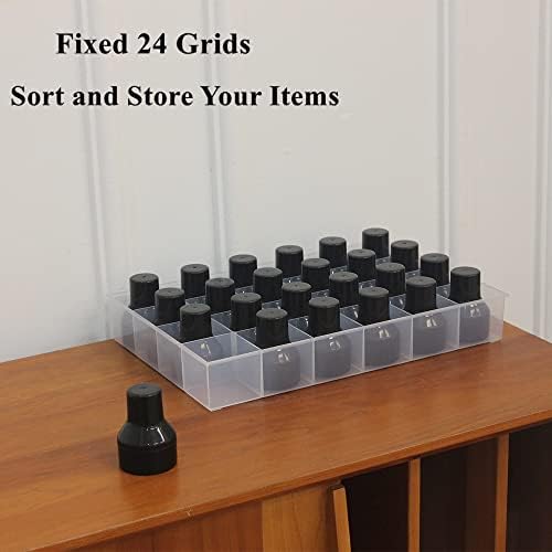2 Pack Fixed 24 Grids Clear Plastic Organizer Sorting Tray - Image 3