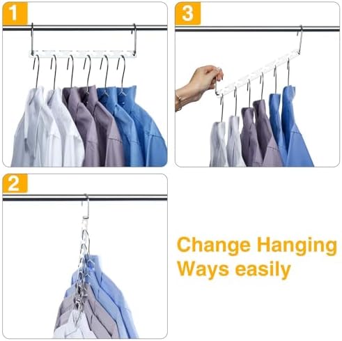 HOUSE DAY Space Saving Hangers for Clothes 4 Pack, Metal Magic Hanger - Image 3