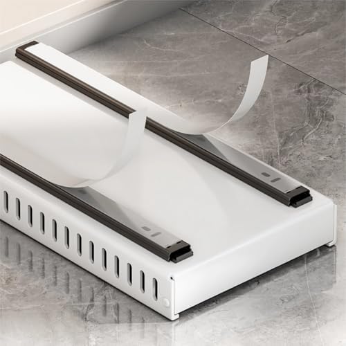 pots and pans organizer under cabinet,pot lid organizers inside cabinet holders for kitchen,Horizontal and vertical pulling modes,cast iron storage (White vertical pull-out) - Image 4