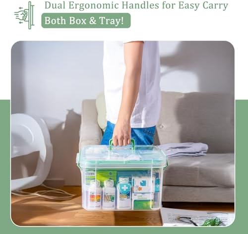 15QT Medicine Storage Box - Portable Medicine Cabinet Organizer with Handle - Image 4