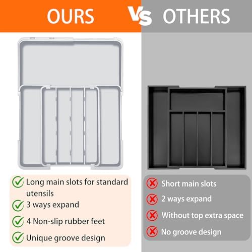 Spaclear Adjustable Silverware Drawer Organizer, Utensil Tray for Kitchen - Image 6