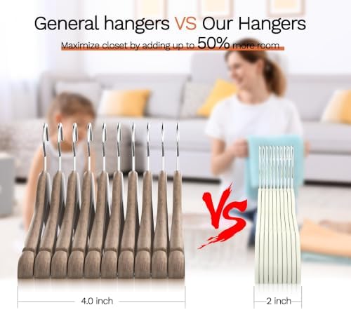Ivory Velvet Hangers 60 Pack, Slim Space Saving Suit Hangers for Closet Organizer, Rotating Silver Hook, Non Slip Clothes Felt Hanger Heavy Duty for Coat,Shirt, Pants, Camisole, Dress - Image 7