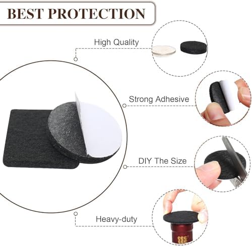 Felt Furniture Pads for Hardwood Floors -Yelanon Felt Pads for Chair Legs - Image 3
