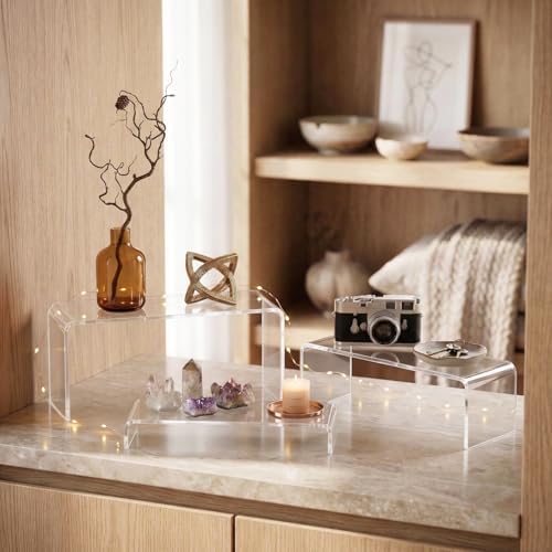 FUNFERY Acrylic Display Risers, 2 Set(7.8" L~8.2" L~8.6" L) Display Shelf - Image 6