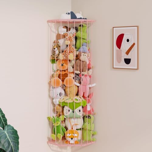 BBLIKE Stuffed Animal Storage, Corner Plush Toy Organizer with Hardware by BBLIKE