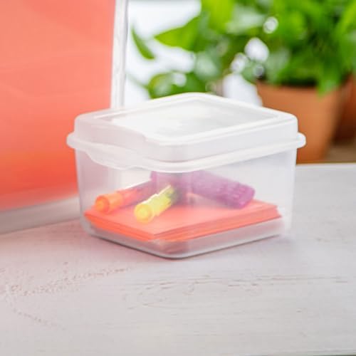 Sterilite Square Small FlipTop, Clear Plastic Storage Box, 12-Pack - Image 6