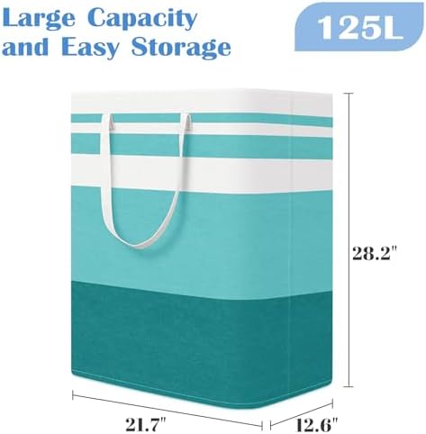 BlissTotes 3-Pack Laundry Basket, Collapsible Laundry Hamper, Green, 125L - Image 2