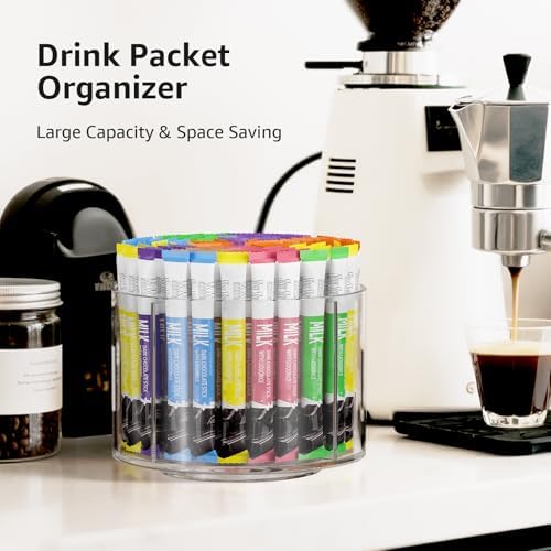 2-Pack Divided Drink Packet Organizer, Rotating Turntable Organizer - Image 5
