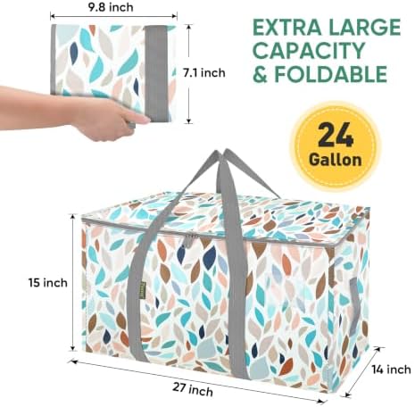 BALEINE 8-Pack Oversized Moving Bags with Reinforced Handles, Heavy-Duty Storage Tote for Clothes, Moving Supplies (Mosaic, 8-Pack) - Image 2