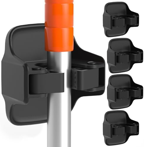 reliahom Broom Holder Wall Mount Mop Grippers organizer wall hanging, 5Pack by reliahom