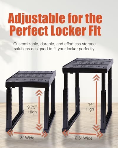 Piffny Locker Organizer Shelf, 2 Pack, Black - Image 2