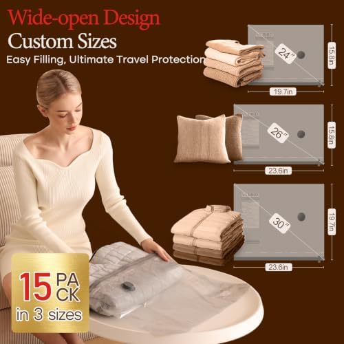 Vacbird Travel Vacuum Bags with Rechargeable Pump, Carry-On Space Saver - Image 3