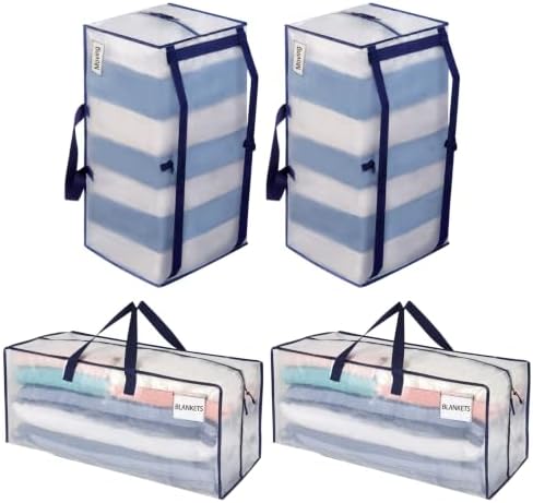 VENO 4 Pack Heavy Duty Moving Bags with Backpack Straps, Zippers & Handles, Extra Large Packing Bags for College Dorm Essentials, Moving Supplies Alternative to Cardboard Moving Boxes by Veno