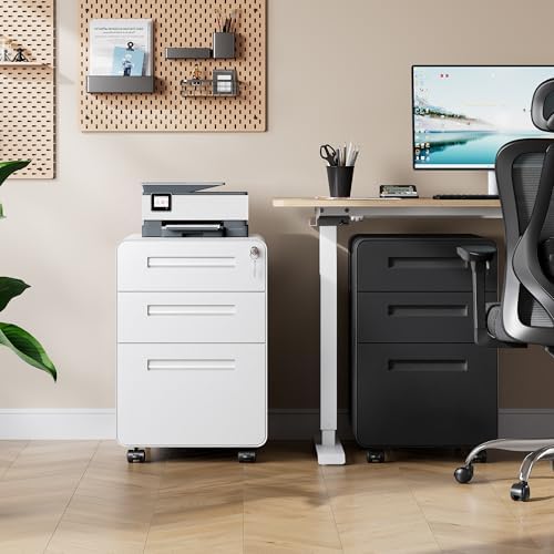 DEVAISE 3 Drawer File Cabinet with Lock, Fully Assembled Filing Cabinet - Image 2