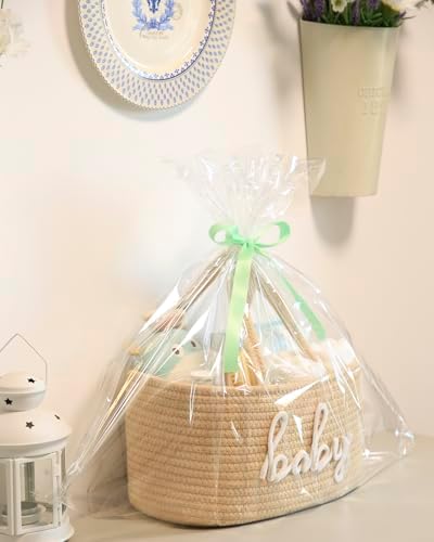 Baby Diaper Caddy Organizer, Nursery Storage Bin Basket for Baby Shower and Baby Wipes- Cotton Rope Portable Diaper Bag for Changing Table, Newborn Essentials Gift-Tan - Image 5