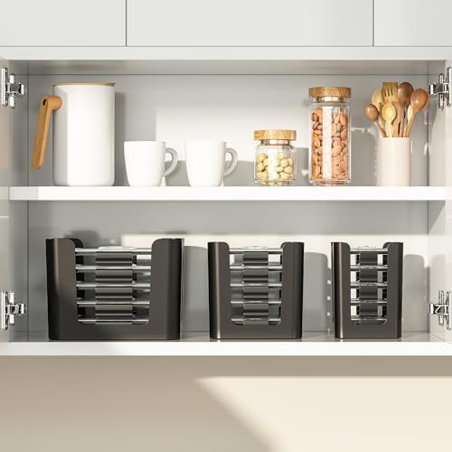 Black 3 Pack Food Container Lid Organizer for Rubbermaid Brilliance - Image 3