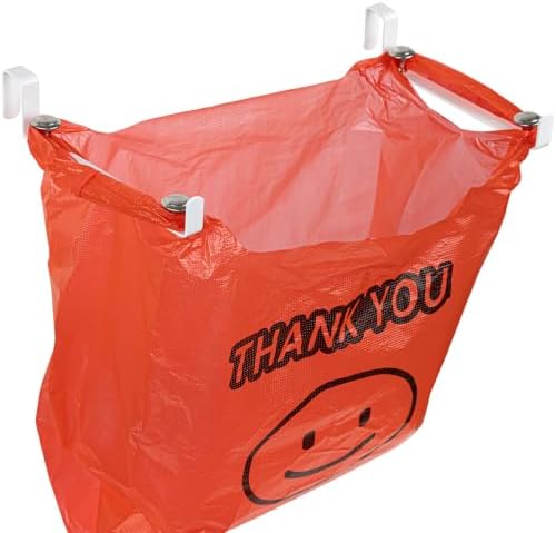 Large Trash Bag Holder for Kitchen Cabinets Doors, Under Sink Plastic Bag Hooks, Stainless Steel Garbage Bag Holder, Kitchen Trash Waste Cans (White) by ZHMY