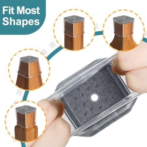 Ansible 24 Pcs Chair Leg Floor Protectors Square - Image 3