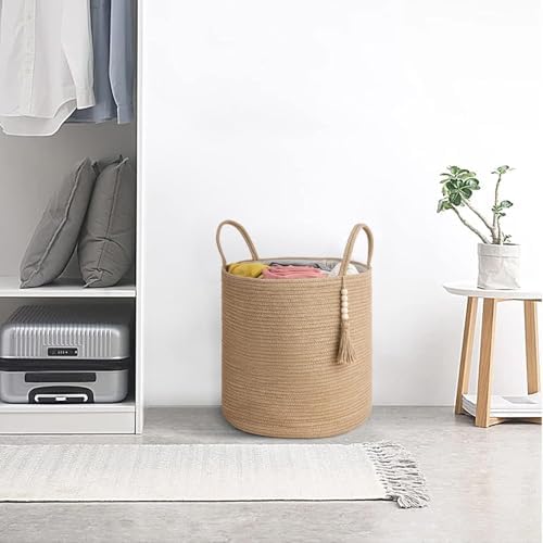 Mkono Woven Storage Basket for Blanket, Toys Plant Organizer, 15"W x 17.7"L - Image 4