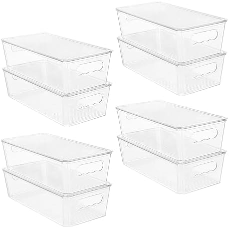 Vtopmart 8pcs Clear Stackable Storage Bins with Lids by Vtopmart