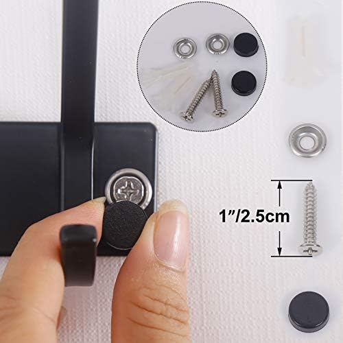 WEBI Coat Rack Wall Mounted,2 Coat Hooks for Hanging Coats,Heavy Duty Metal Hook Rack Hook Rail Coat Hanger Wall Mount for Clothes Entryway Jacket,Black,2 Packs - Image 5