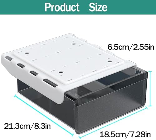 SVNNELP Under Desk Table Drawer Storage Organizer Slide Out, Attachable Hidden Self-Adhesive Under Desk Pencil Tray Drawer for Office/Classroom/Home (Clear Black/M) - Image 2