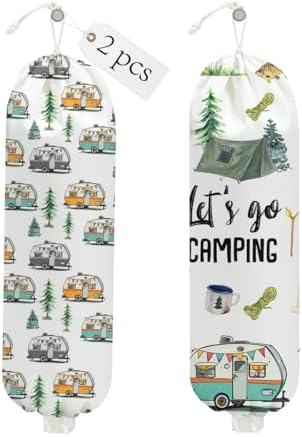 2PCS Camping Plastic Bag Holder, Camping Gifts for Women Mom, Camper Decor by Unknown