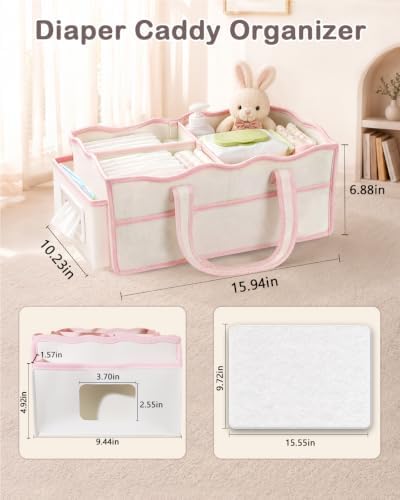 Felt Diaper Caddy Organizer with Thickened Base, Versatile Baby Caddy - Image 3