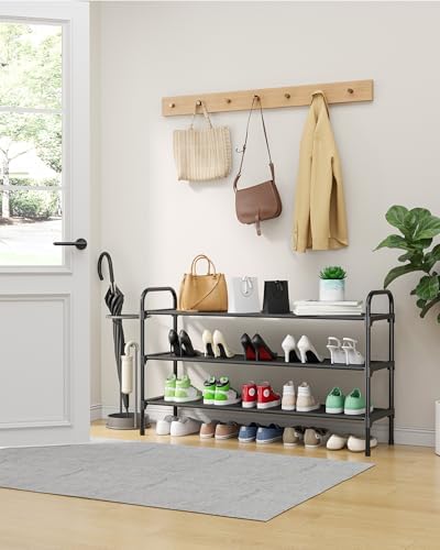 Kitsure Extra-Long Shoe Rack for Closet, 39.0" Wide - 3 Tier, Black - Image 2