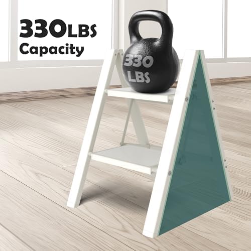 Taranta 2 Step Stool Foldable,Aluminum Step Ladder-White - Image 4