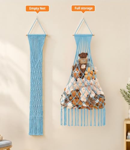 Stuffed animal net Hammock - Large 44'' H, Space-Saving (Sky Blue) - Image 7