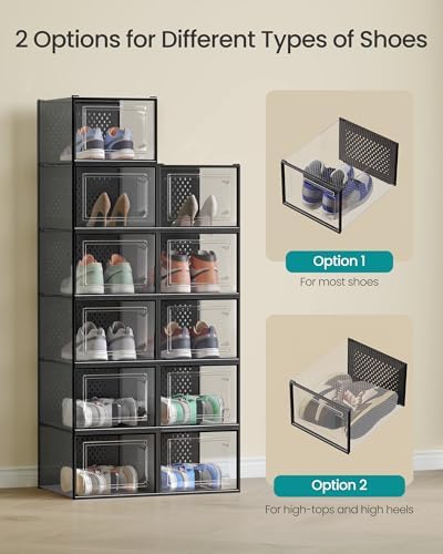 SONGMICS Shoe Boxes, Clear Plastic Sneaker Box, Pack of 18 - Image 4
