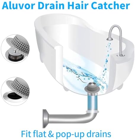 Aluvor Shower Drain Hair Catcher Bathtub Drain Cover Sink Drain Protector - Image 3
