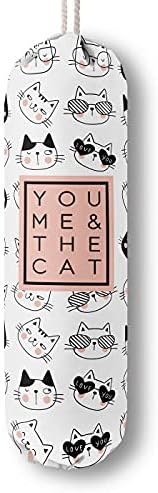 Funny You Me & The Cat, Grocery Bags Holder Organizer For Shopping Bags, Wall Mount Plastic Bags Storage Container Dispensers, Gift For The Preferred Family And Friends by HiLus