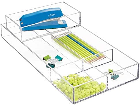 iDesign Clarity Plastic Drawer Organizer for Vanity, Countertop, Bathroom, Kitchen and Cabinet Storage, 8" x 4" x 2", Clear - Image 5