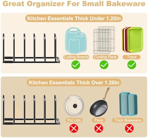 Fikoksol Cutting Board Organizer Storage, Baking Sheet Rack under Cabinet - Image 4