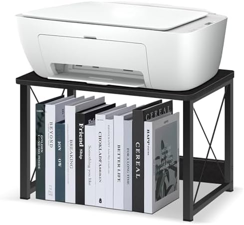 ELITEROO Desktop Printer Stand with Storage, Table Stand Small Desk Shelves by ELITEROO