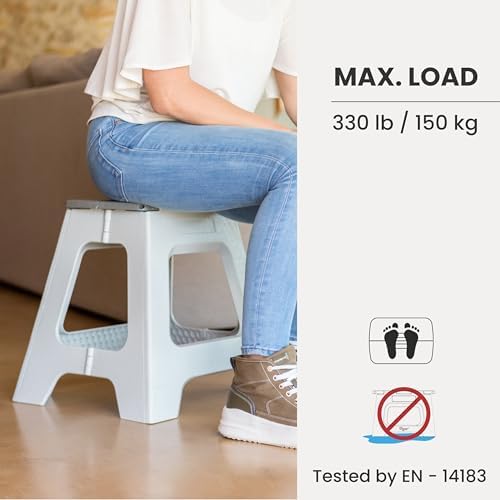 Vigar Compact Foldable Step Stool for Adults 16-Inch Gray - Image 5