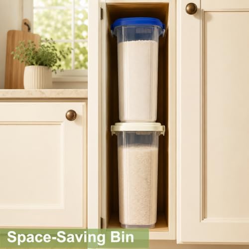 Large Rice Storage Container 15-20 Lbs, Tall Flour Container Dry Food Bin - Image 6