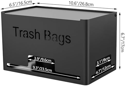 STWWO Extra Large Trash Bag Holder, Garbage Bag Dispenser Holder, Black - Image 2