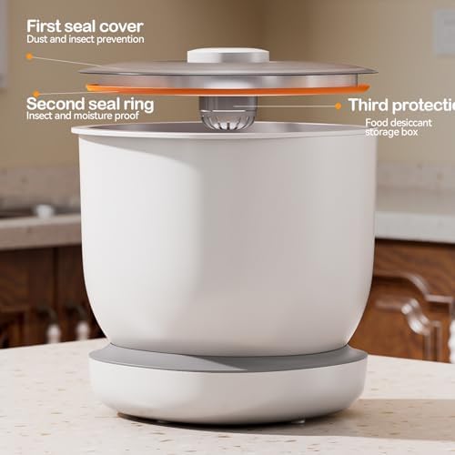 CTIME Airtight Cat Food Container for Small Dog Bird Pet Treats & Dry Food -6 lb(White) - Image 4